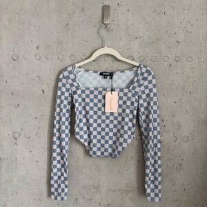 MISSGUIDED CHECKERBOARD CROP NWT